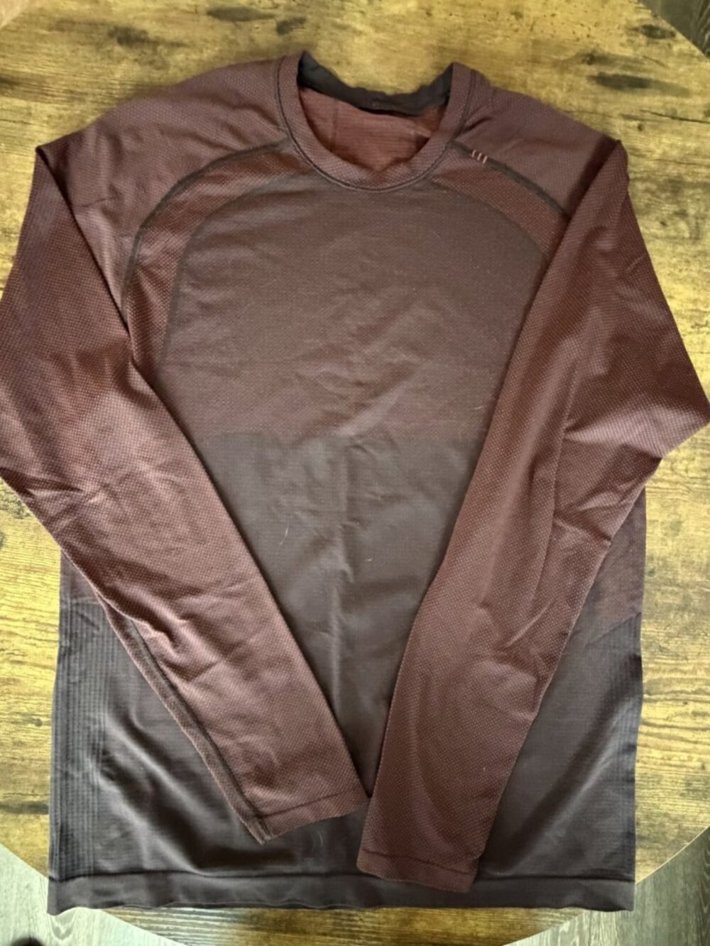 Lululemon Mens Long Sleeve Mesh Top Maroon